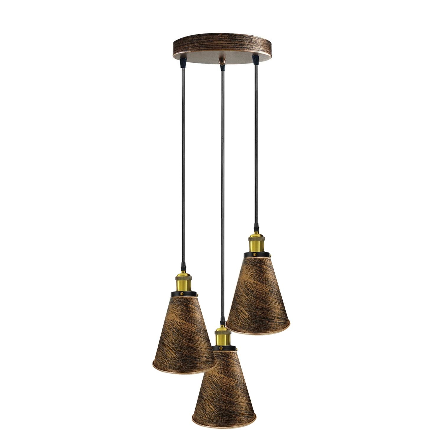 Sangria Angel Industrial Spider pendant light with five adjustable multi-arm arms and E27 bulbs, black metal finish.