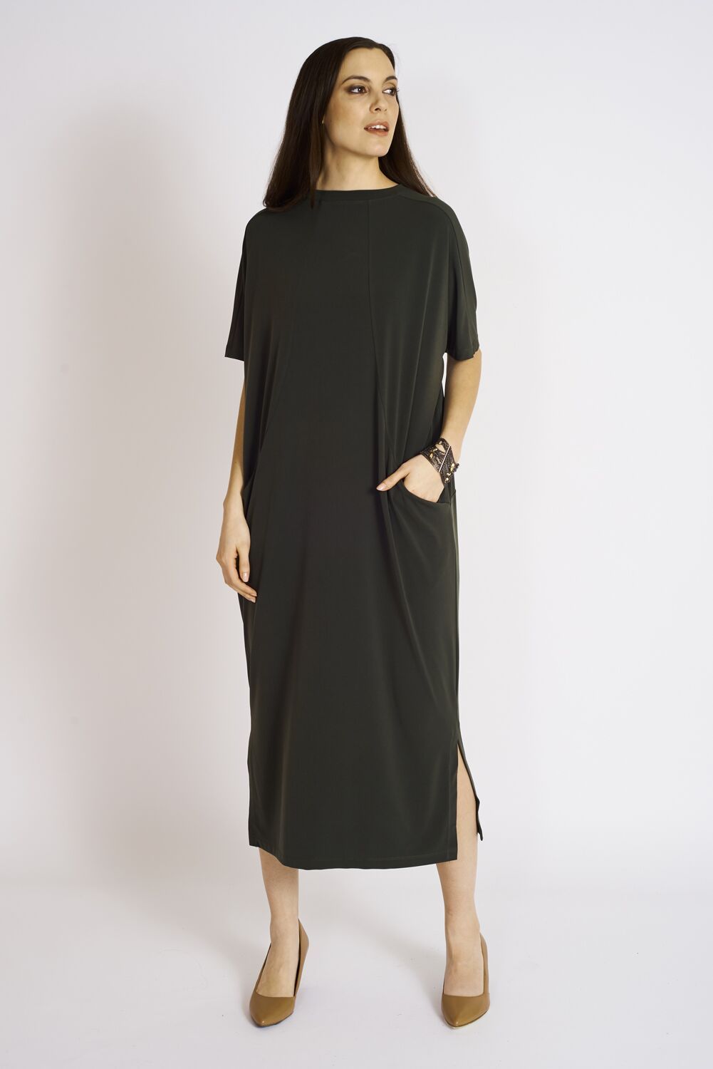 Purple Mango Emmerson Dress for women, stylish and comfortable, shown in a full-length view with a flowing design.