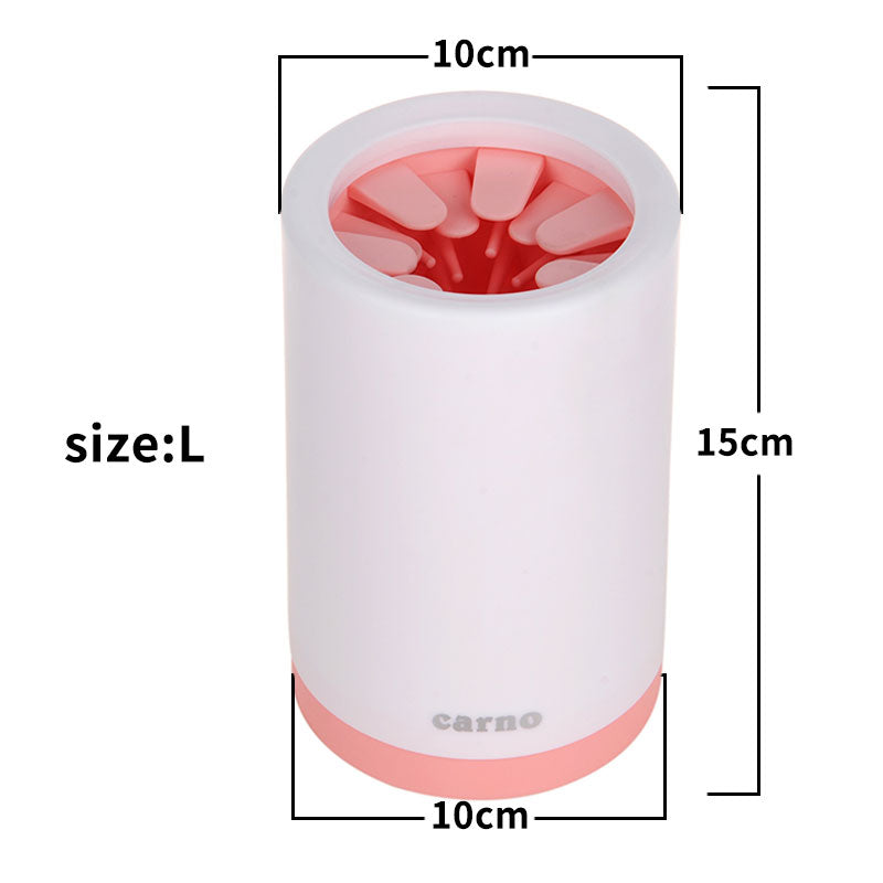 Maroon Asteria portable pet paw cleaner cup with soft silicone comb for easy paw cleaning and grooming.