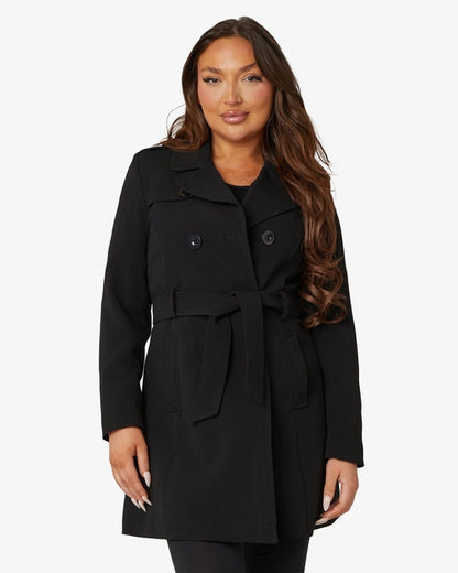 Black Rose Eleusis military double-breasted trench coat for spring and summer, stylish jackets and coats with a classic design.