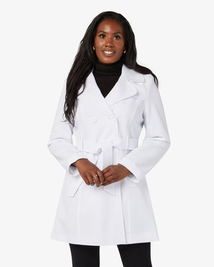 White Rose Eleusis military double-breasted trench coat for spring and summer, stylish jacket with button details and classic design.