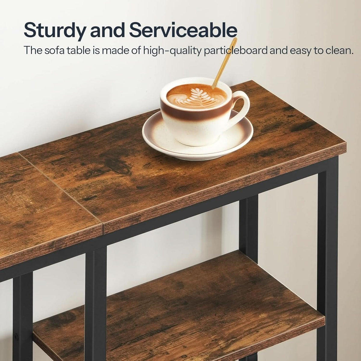 Narrow Console Table 4 Tier Industrial Grade Entryway
