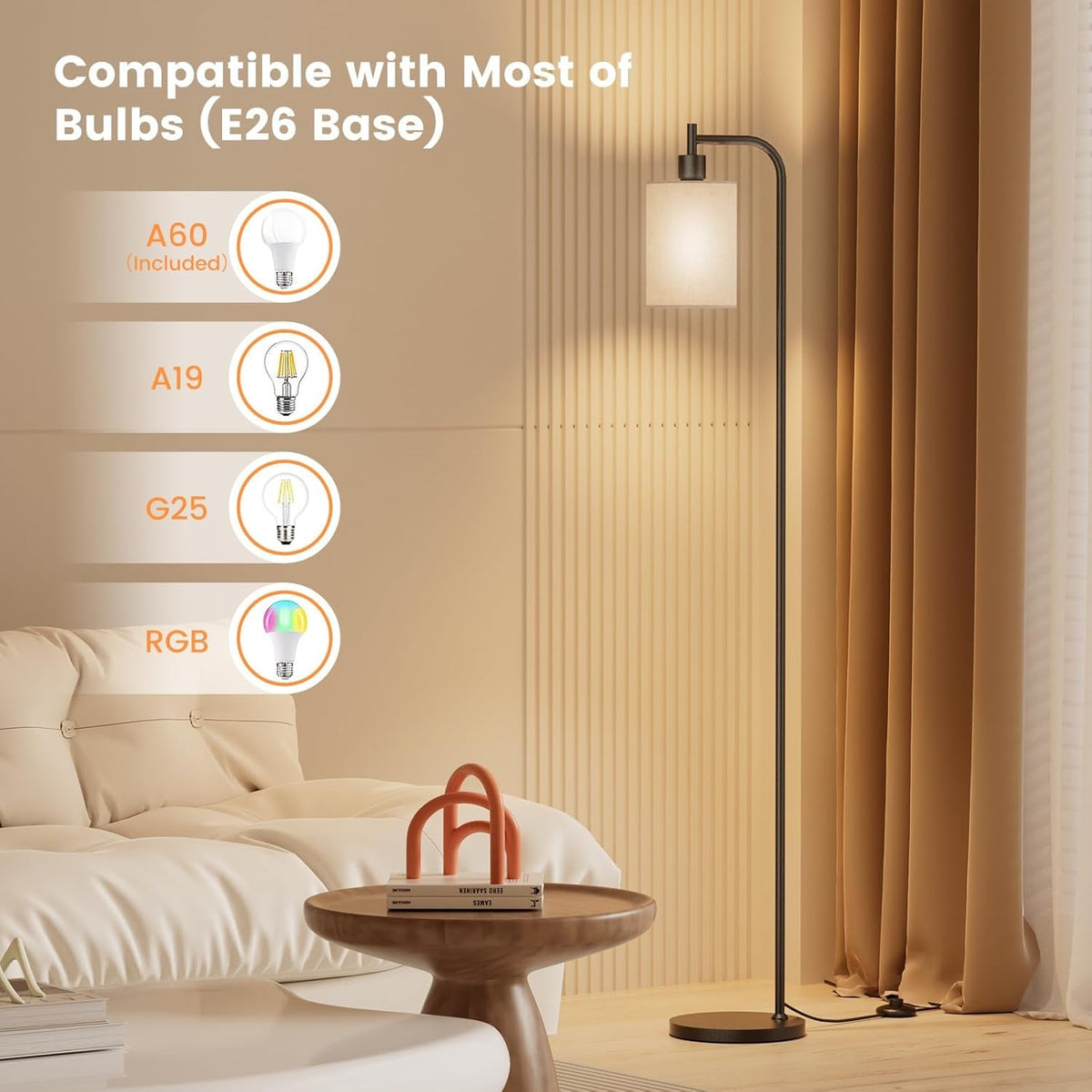 Dimmable Floor Lamp With Remote Three Color Temperatures