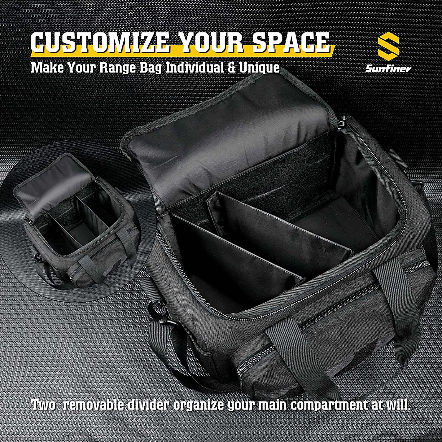 Amethyst Osage Sunfiner tactical range bag with multiple compartments and magazine gear for sports and outdoor shooting activities.