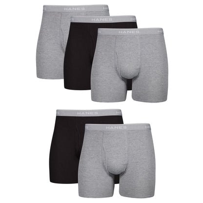 Hanes mens Underwear Boxer Briefs Pack, Cool &amp; Breathable Cotton Moisture-wicking Underwear for Men, No Ride Up