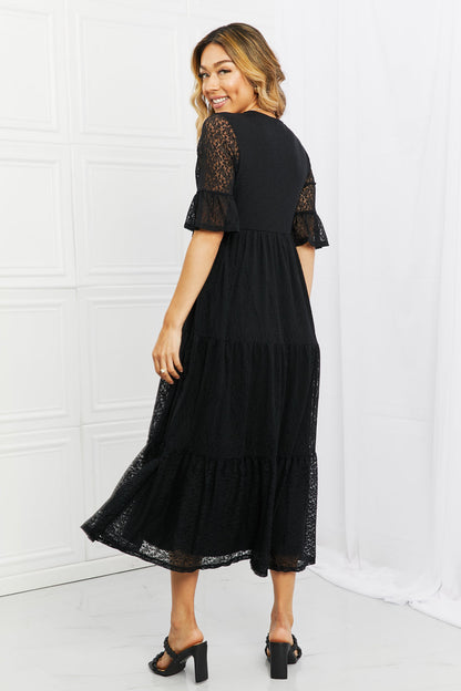 Pear Daisy P &amp; Rose Lovely Lace Full Size Tiered Dress for home and garden decor, featuring intricate lace and tiered design.