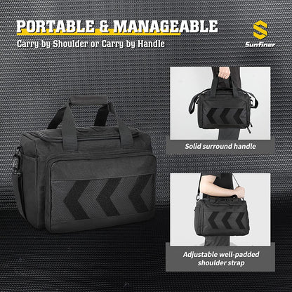 Amethyst Osage Sunfiner multi-function tactical range bag with magazine gear, durable black sports and outdoor storage bag