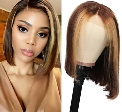 Carmine Juneberry EternaWave Wig Bob made of real hair, styled with soft, natural-looking waves and a sleek bob cut.
