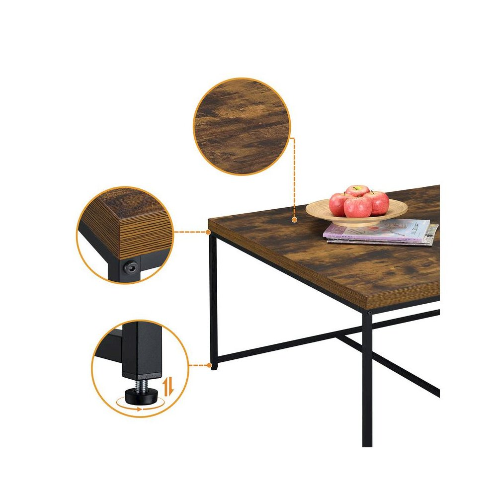 Start2Finish Caitlin Weathered Oak wood grain 5-piece coffee table set with rectangular tables and matching wood finish.