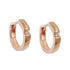 Red-gold plated silver 925 hoop earrings from Harlequin Sam, showcasing sleek and shiny jewelry design.