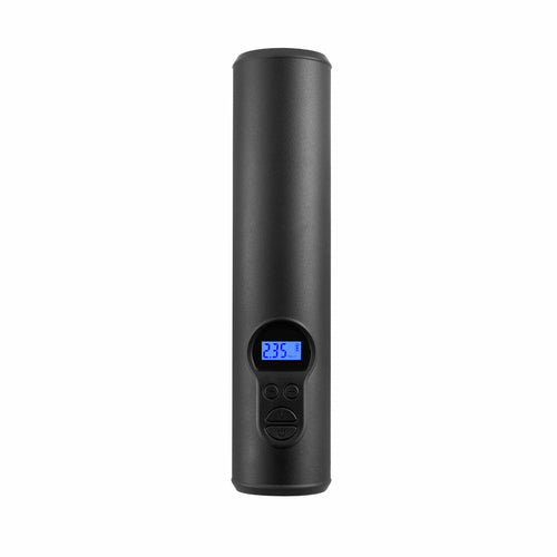 Maroon Asteria cordless portable digital air pump for automotive tires, compact tire inflator with digital pressure display.