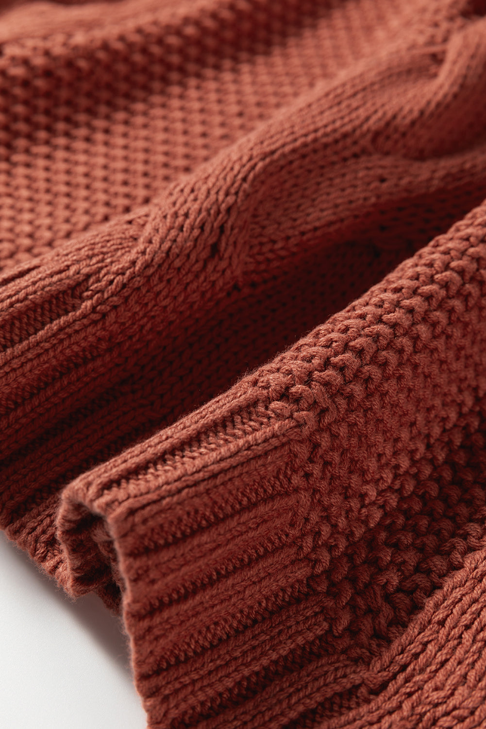 Byzantium Bay textured chunky knit long sleeve sweater in a cozy, patterned design, perfect for casual wear.