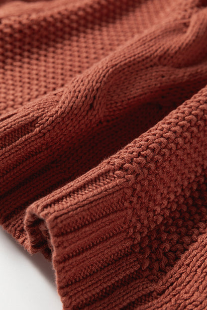 Byzantium Bay textured chunky knit long sleeve sweater in a cozy, patterned design, perfect for casual wear.