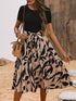 Printed round neck short sleeve midi dress by Ruby Styx, women&