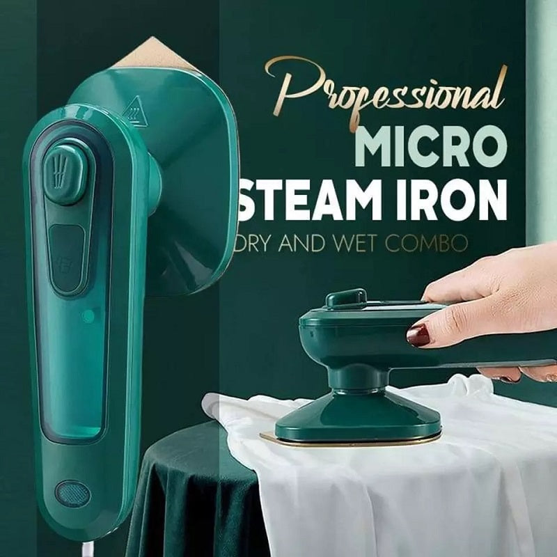 Maroon Asteria handheld portable garment iron with steam function for household home improvement.