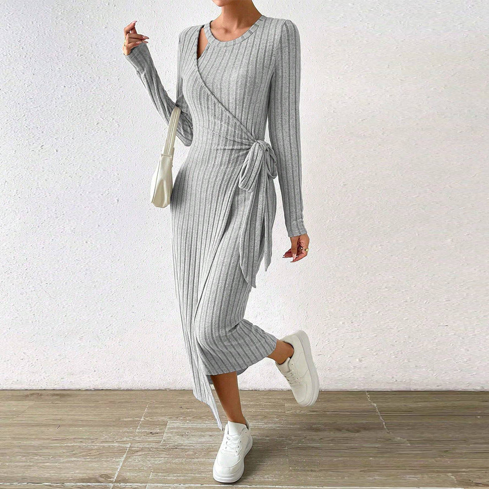European and Egyptian solid sleeve long dress by Jade Iapetus featuring a flowing fabric and elegant design.