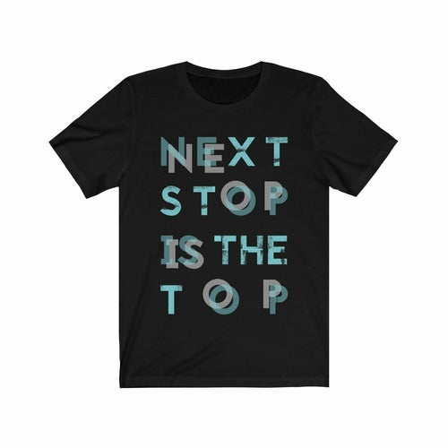 Plum Charlie "Next Stop is The Top" T-shirt featuring a stylish graphic design on soft fabric.