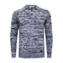 Start2Finish navy and grey cashmere sweater with a polo neck, heavy jersey fabric, melange pattern, perfect for cozy winter wear.