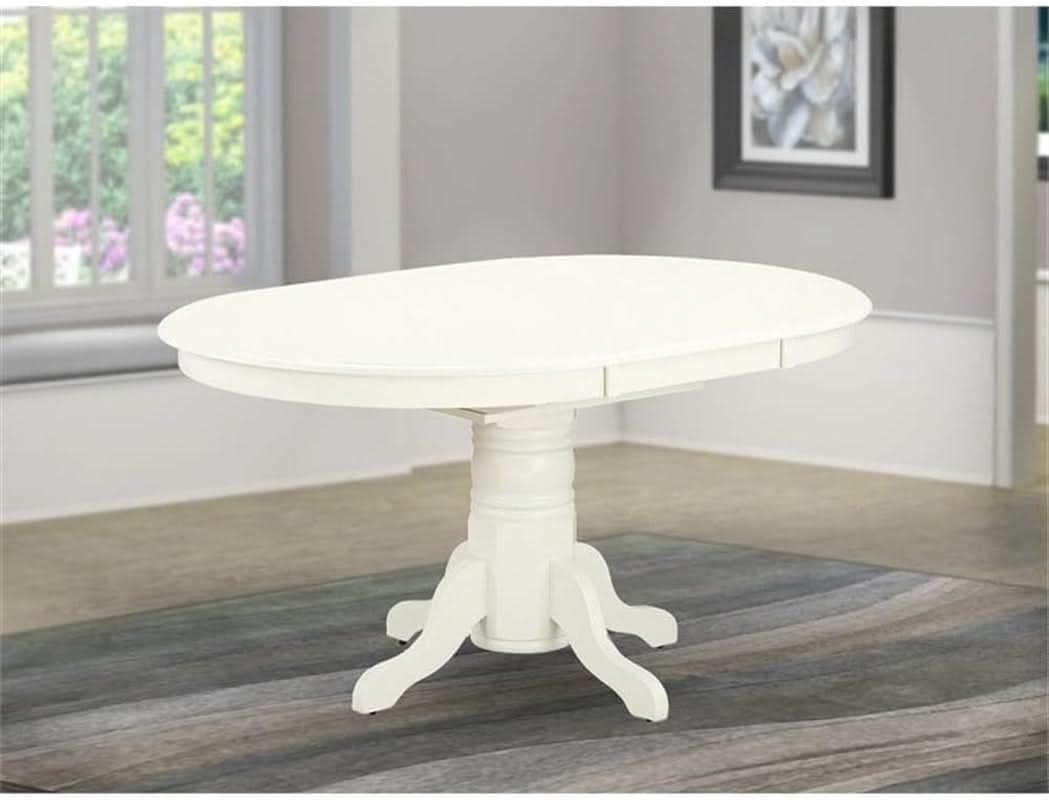 Avon Oval Dining Table 42x60 Linen White Butterfly Leaf