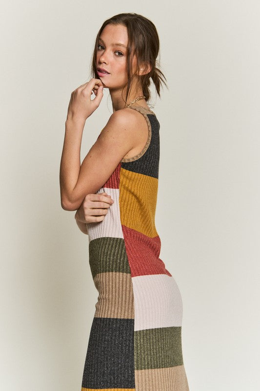 Color block casual dress for women by Jade Icarus, featuring a stylish multicolor design and comfortable fit.