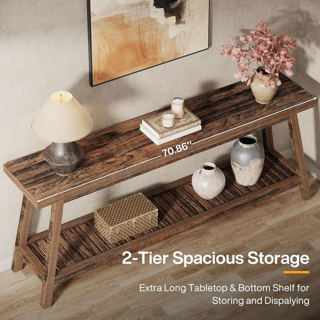 70.9 Inches Entryway Console Table Farmhouse Rustic