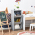 Taupe Shadow HOMCOM kids storage cabinet with three shelves, anti-toppling design for safe toy and home organization.