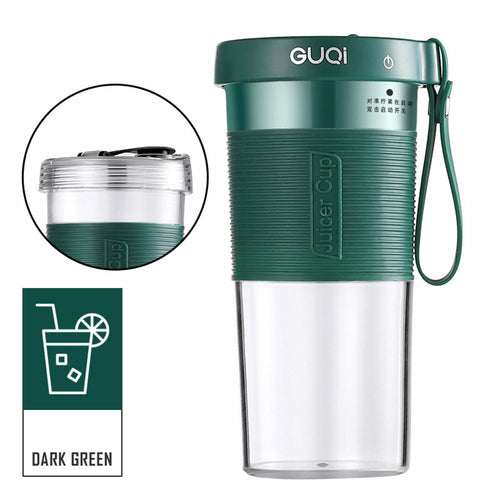 Mini USB rechargeable portable electric fruit juicer by Maroon Asteria, compact kitchen appliance for fresh juice on the go.