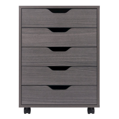 Start2Finish Halifax 5-Drawer Mobile Cabinet in charcoal with metal handles and caster wheels, ideal for versatile storage and organization.