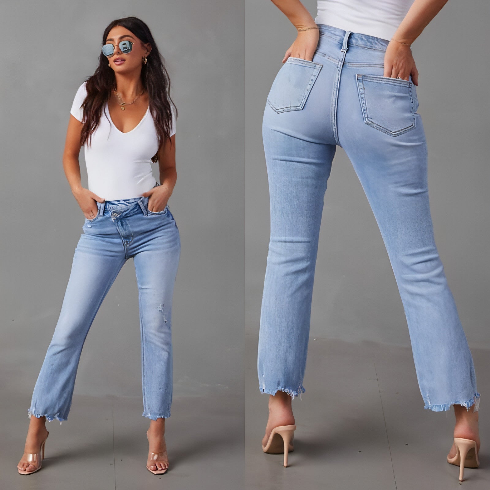 Carmine Juneberry A.1 Fashion Wash jeans for women, showing the fitted denim pants with a stylish wash and classic five-pocket design.