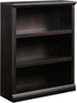 Three-tier black wooden bookshelf with adjustable shelves by Peach Maple, showcasing a modern furniture design.