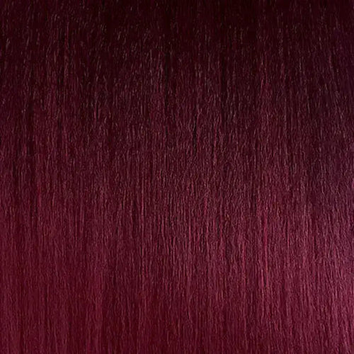 Marilyn braided wig with bangs in burgundy from Peach Clymene&