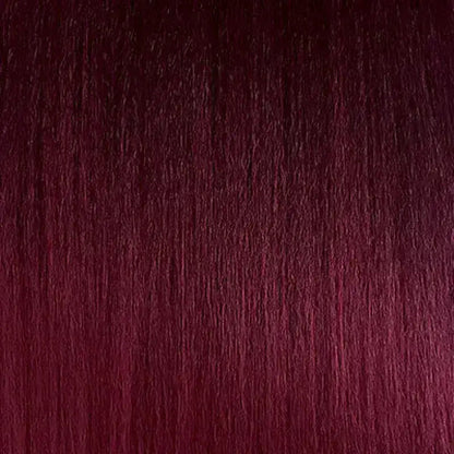 Marilyn braided wig with bangs in burgundy from Peach Clymene&