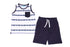 White Tyler 2-piece boy clothing set by Cyan Lily, featuring a comfortable top and matching shorts on a child model.