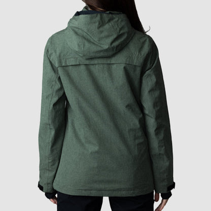 Women’s olive green Adventure 2.0 activewear top by Rose Hemera, shown in a close-up image highlighting the fabric and fit.
