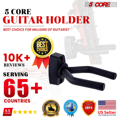 Violet Rose 5Core guitar wall mount hanger with soft padding, designed for secure wall display of acoustic or electric guitars.