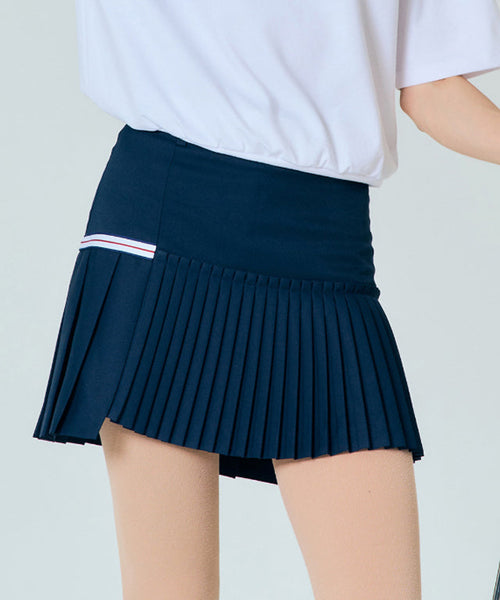 Navy BENECIA 12 asymmetric culottes by Amethyst Lucy, stylish accessory featuring unique asymmetrical design and modern cut.