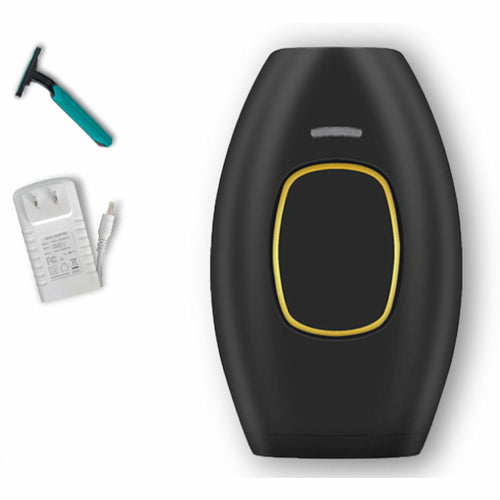Salmon Lucky Face To Feet Laser Hair Remover in sleek black handheld device for smooth, hair-free skin.