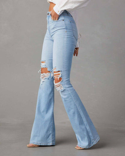 Carmine Juneberry UrbanEase™ wide-leg jeans for women, showcasing relaxed fit, high waist, and denim fabric on a model.