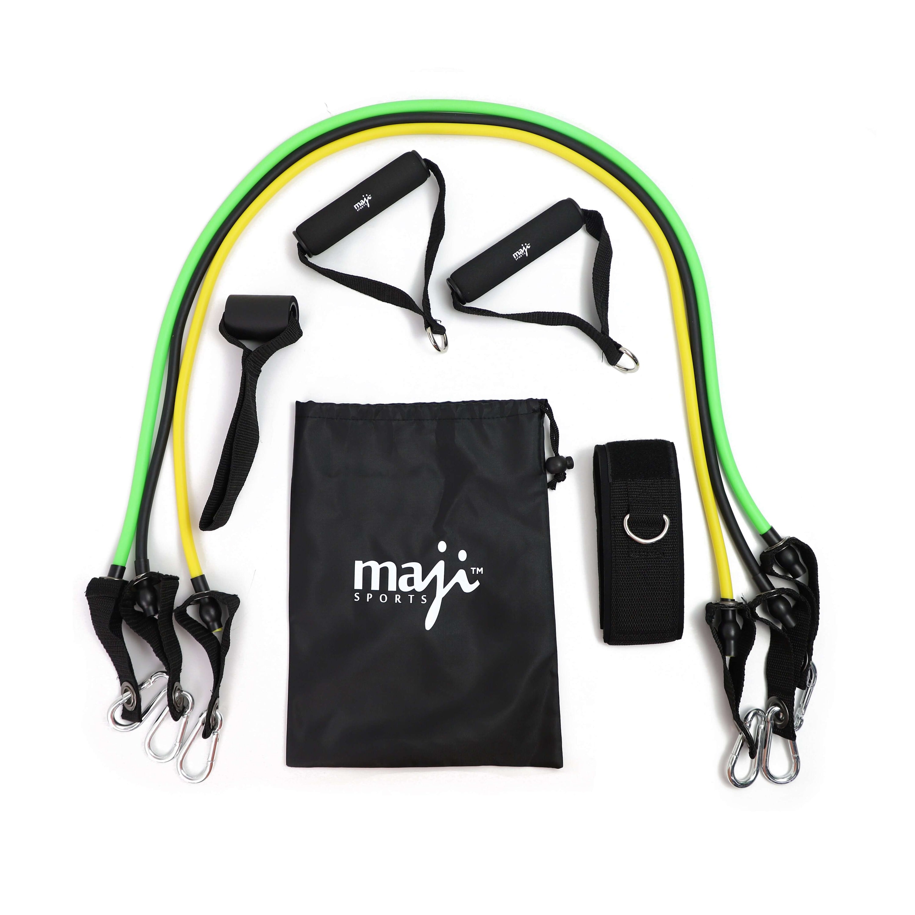Black Lavender Maji Sports full-body resistance workout tube kit for strength training and fitness exercises.