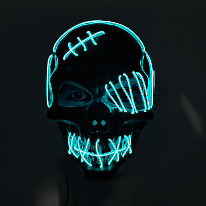 Maroon Asteria Halloween scary pirate mask with one eye, LED light features, perfect for cosplay and Halloween costume.