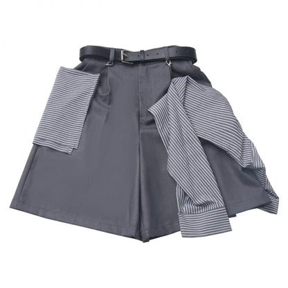 Start2Finish neutral hooded vest and shorts suit in apricot gray, casual summer apparel with short sleeves and versatile design.
