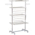 Taupe Shadow HOMCOM 4-layer folding laundry rack with drying and towel storage stand in a home and garden setting.