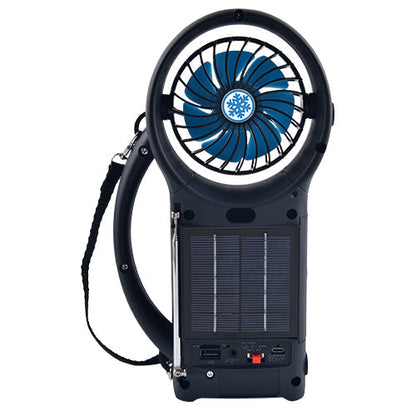 Black Lavender Supersonic Solar Power Bluetooth Speaker with FM radio and LED torch, showing the portable, outdoor-ready design.