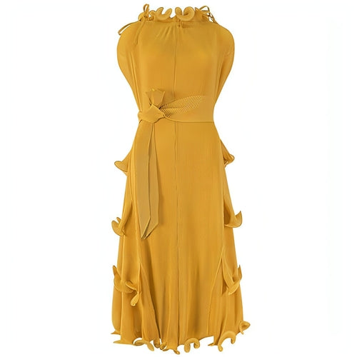 Carmine Juneberry autumn short sleeve pleated fashion dress with a stylish and affordable luxury design.