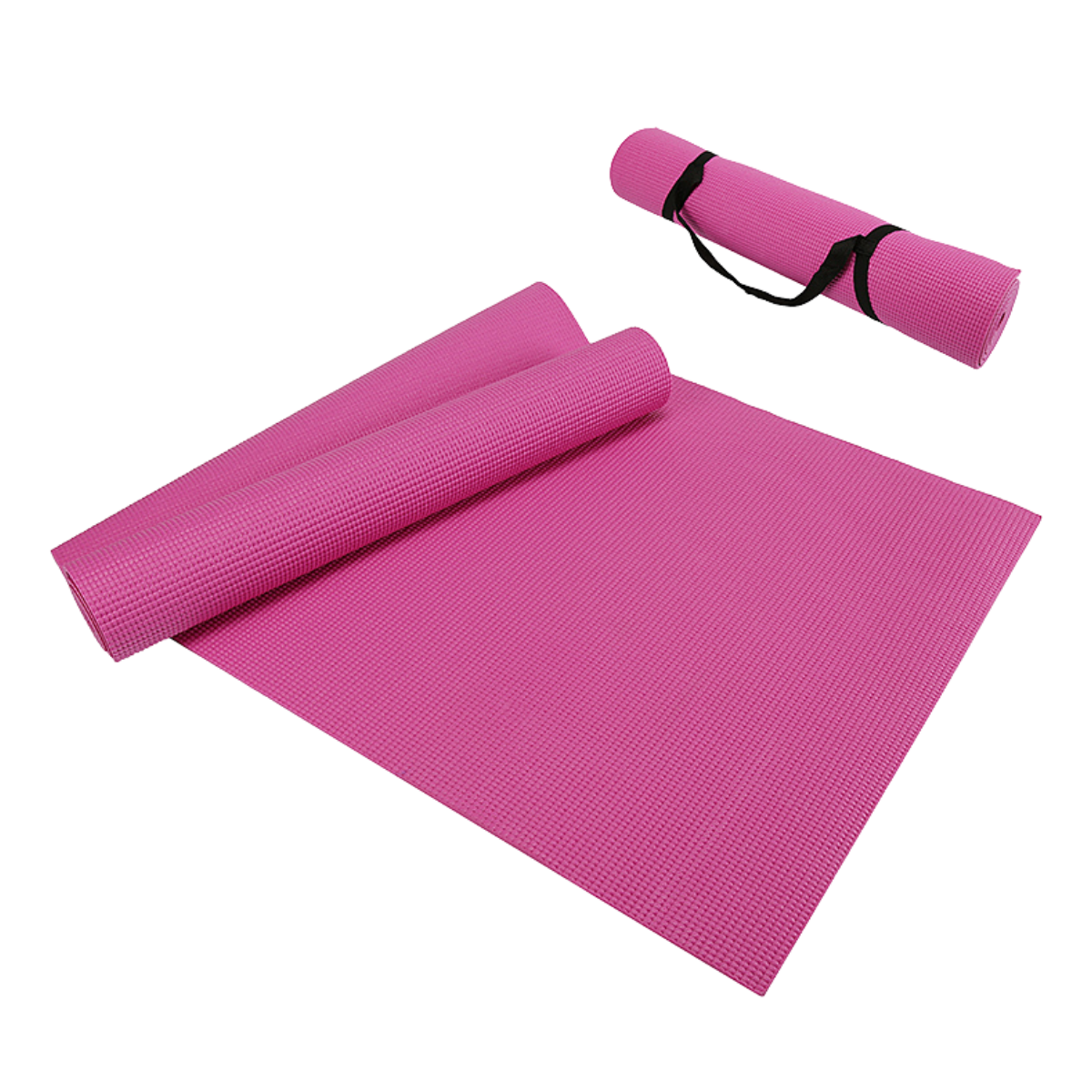 Black Lavender JupiterGear yoga mat with carrying straps, textured surface for grip, ideal for yoga and fitness practice.