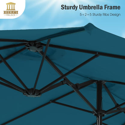 Cerulean 15ft Rectangular Patio Umbrella With Base