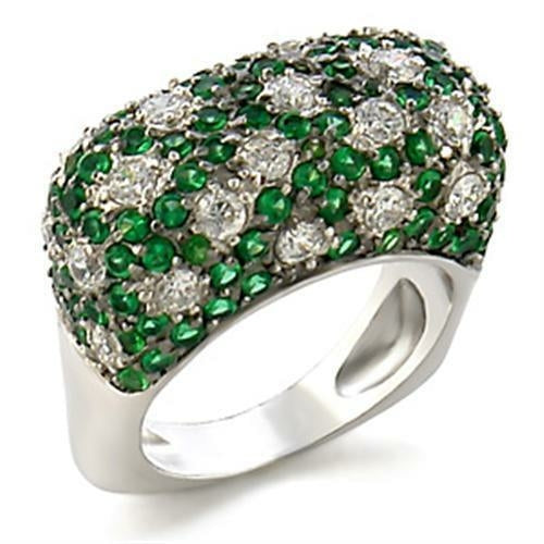 Rhodium and ruthenium brass ring with AAA grade clear CZ gemstone by Turquoise Tiger, showcasing intricate jewelry craftsmanship.