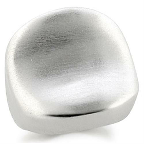 Turquoise Tiger 9W178 rhodium brass ring with a smooth, polished band and no stone, showcasing a sleek, modern design.