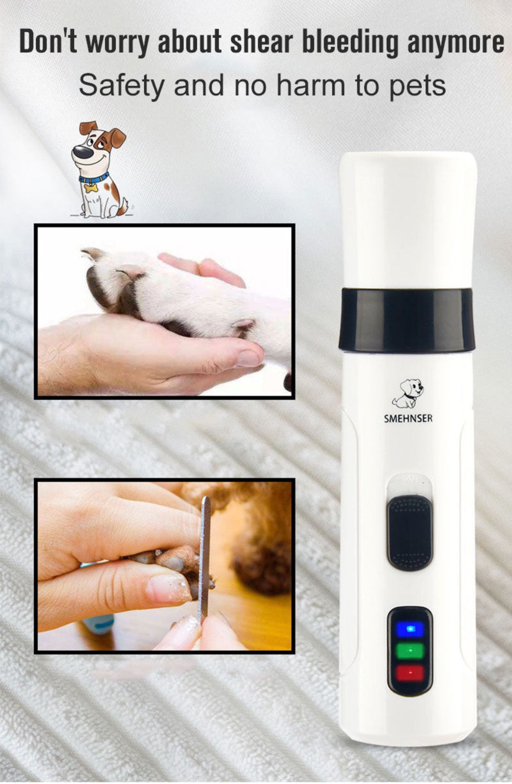Yellow Pandora cordless pet nail trimmers with ergonomic design, suitable for quick and safe grooming of small pets.