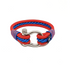 Teal Abderus Galway Unisex Nautical Bracelet featuring navy and white rope with silver anchor charm on a white background.